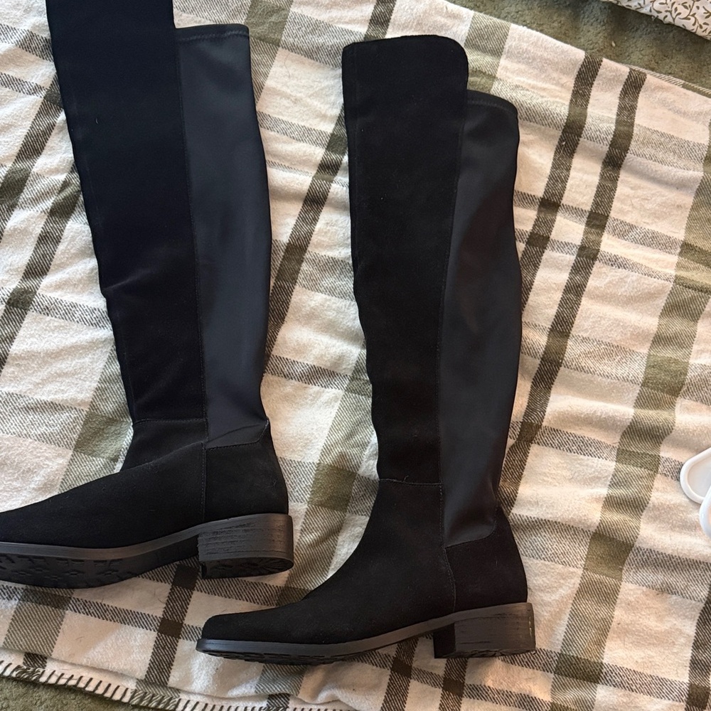 Blondo Black Over-the-Knee Suede & Stretch Boots